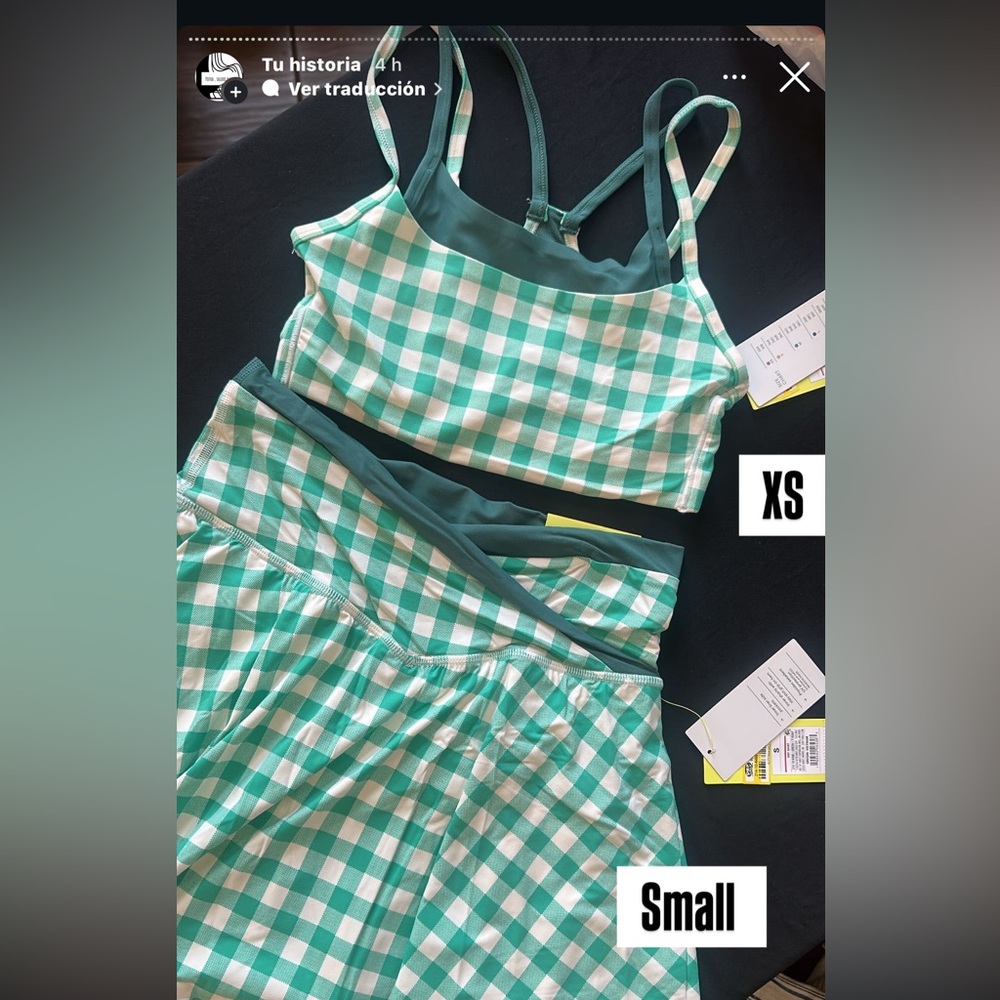 Women’s Green Gingham Skirt Set - XS/S